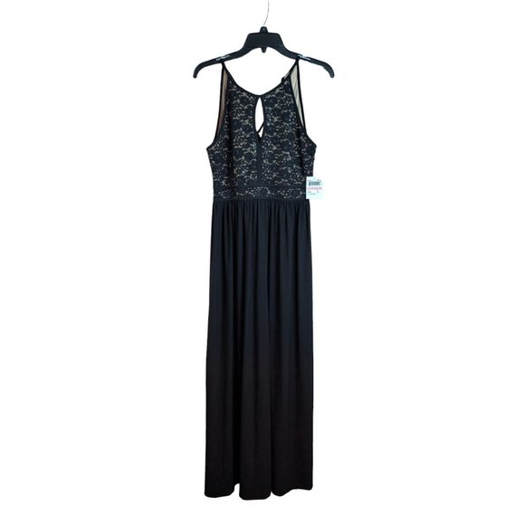 NIGHTWAY Womens Sequined Lace Gown Sleeveless Halter Maxi Evening Fit + Flare 10 - Picture 1 of 11